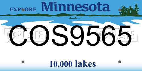 COS9565 Minnesota License Plate