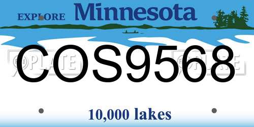 COS9568 Minnesota License Plate