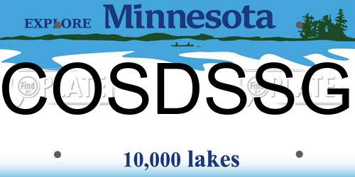 COSDSSG Minnesota License Plate