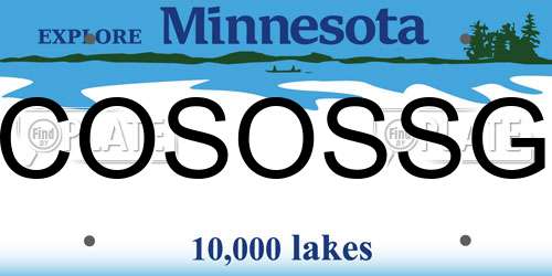 COSOSSG Minnesota License Plate