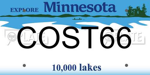 COST66 Minnesota License Plate