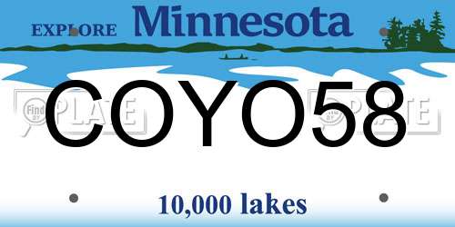 COYO58 Minnesota License Plate
