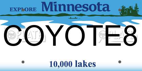 COYOTE8 Minnesota License Plate