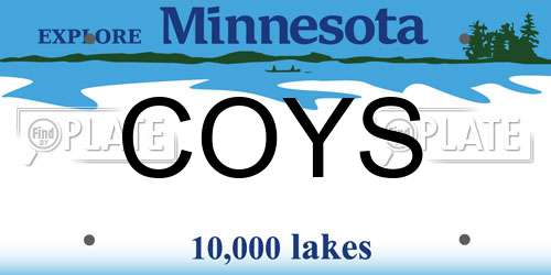 COYS Minnesota License Plate