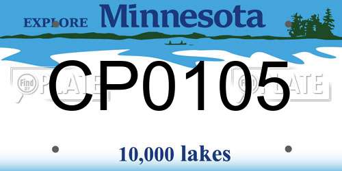 CP0105 Minnesota License Plate