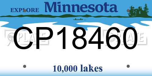 CP18460 Minnesota License Plate