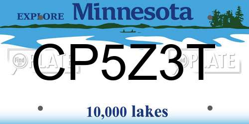 CP5Z3T Minnesota License Plate