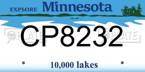 CP8232 Minnesota License Plate