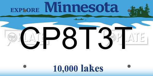 CP8T3T Minnesota License Plate