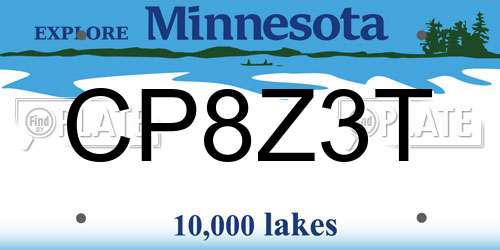 CP8Z3T Minnesota License Plate