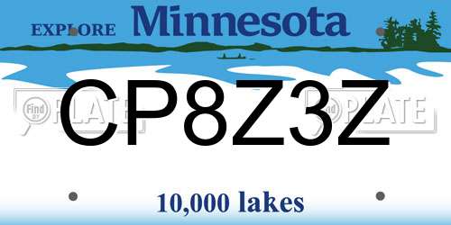 CP8Z3Z Minnesota License Plate