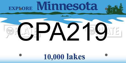 CPA219 Minnesota License Plate