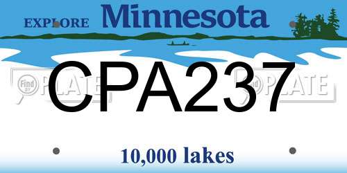 CPA237 Minnesota License Plate