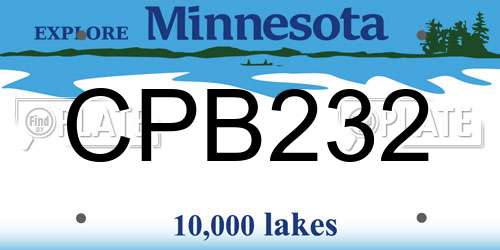 CPB232 Minnesota License Plate