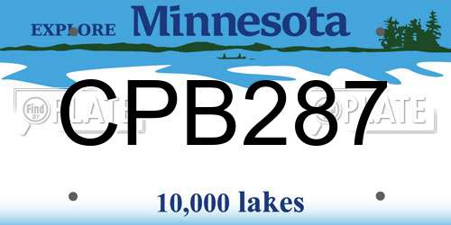 CPB287 Minnesota License Plate