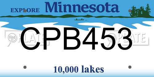 CPB453 Minnesota License Plate
