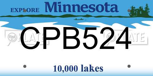 CPB524 Minnesota License Plate