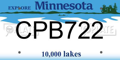 CPB722 Minnesota License Plate