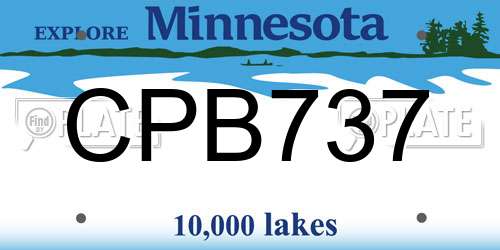 CPB737 Minnesota License Plate
