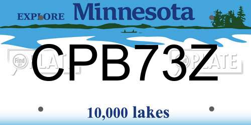 CPB73Z Minnesota License Plate