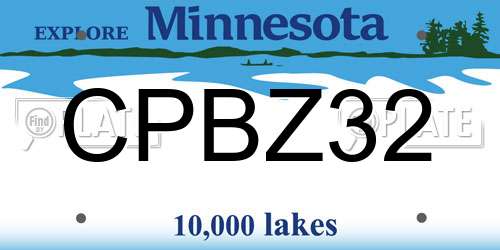 CPBZ32 Minnesota License Plate