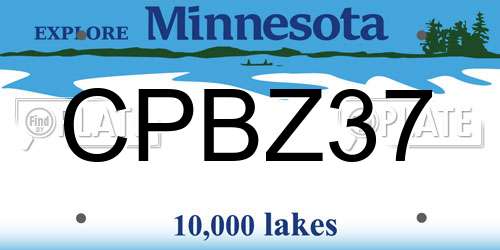 CPBZ37 Minnesota License Plate