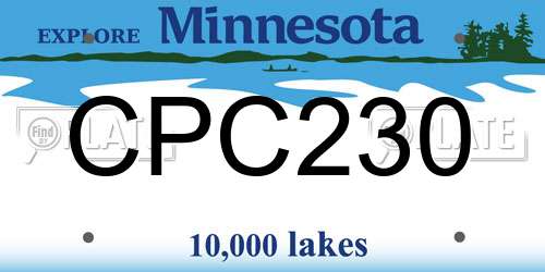CPC230 Minnesota License Plate