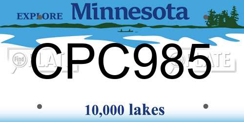 CPC985 Minnesota License Plate