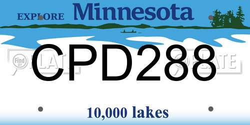 CPD288 Minnesota License Plate