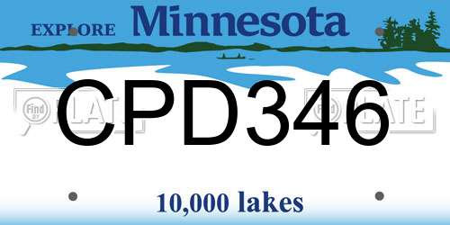 CPD346 Minnesota License Plate