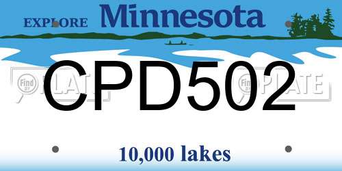 CPD502 Minnesota License Plate