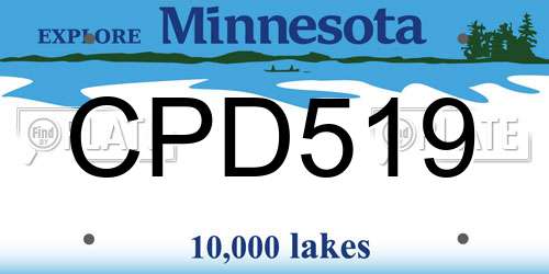 CPD519 Minnesota License Plate