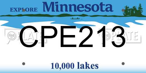 CPE213 Minnesota License Plate