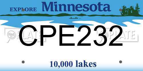 CPE232 Minnesota License Plate