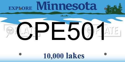 CPE501 Minnesota License Plate