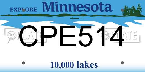 CPE514 Minnesota License Plate