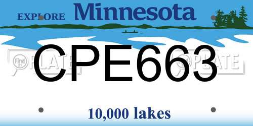 CPE663 Minnesota License Plate