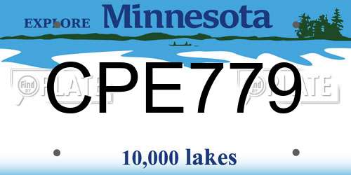 CPE779 Minnesota License Plate