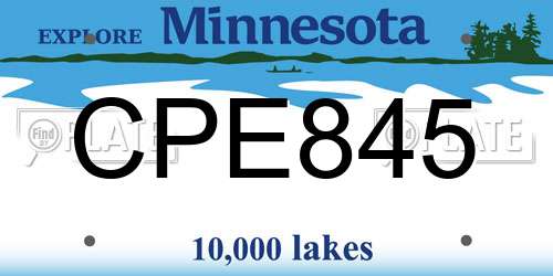 CPE845 Minnesota License Plate