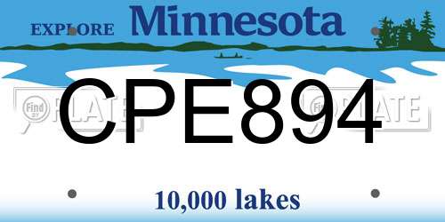 CPE894 Minnesota License Plate
