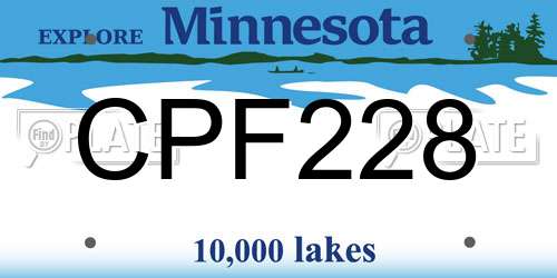 CPF228 Minnesota License Plate