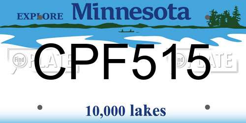 CPF515 Minnesota License Plate