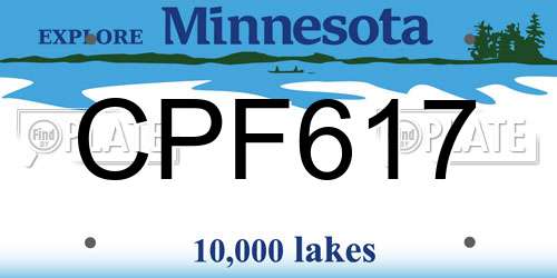 CPF617 Minnesota License Plate
