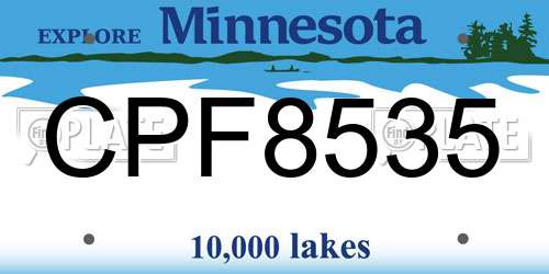 CPF8535 Minnesota License Plate