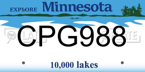 CPG988 Minnesota License Plate