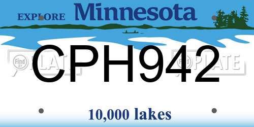 CPH942 Minnesota License Plate