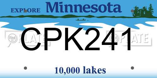 CPK241 Minnesota License Plate