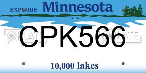 CPK566 Minnesota License Plate