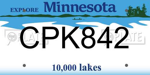 CPK842 Minnesota License Plate