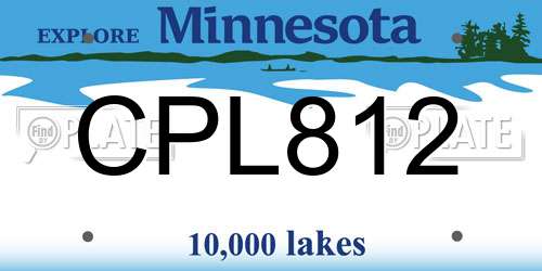 CPL812 Minnesota License Plate